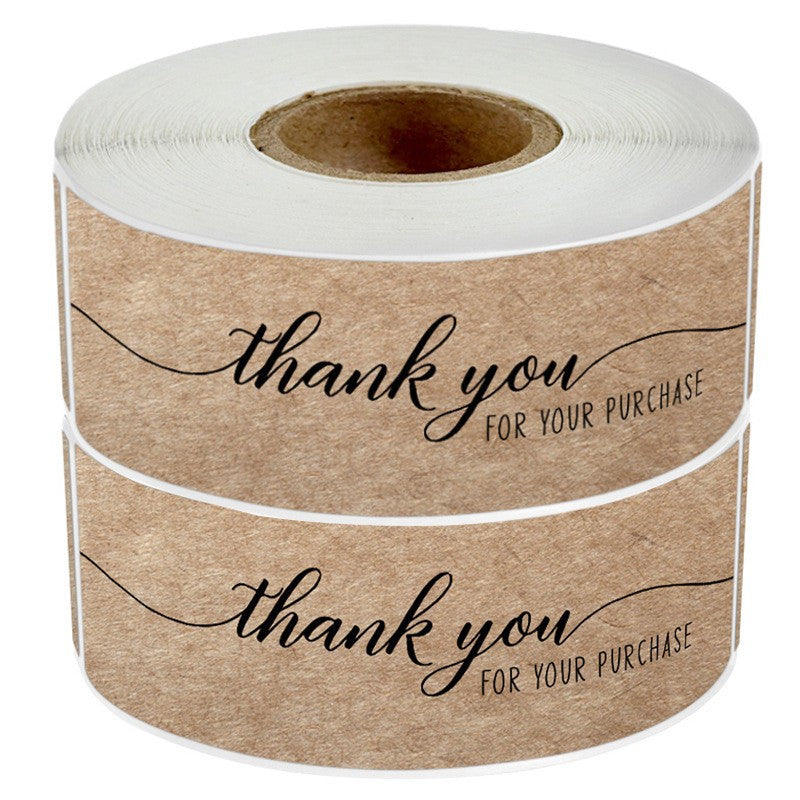 Hot-Selling Kraft Paper Thank You Stickers