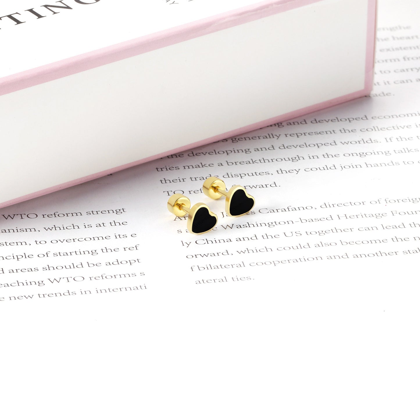 Fashion Heart Shape Stainless Steel Plating Ear Studs 1 Pair