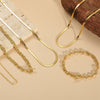 Cross-border popular copper-plated 14K real gold water ripple clavicle chain literary retro Internet celebrity with the same versatile personality necklace