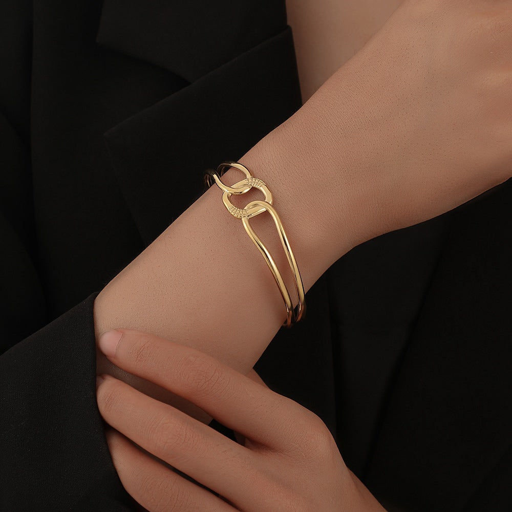 Simple Style Geometric Eye Stainless Steel Plating Bangle 1 Piece