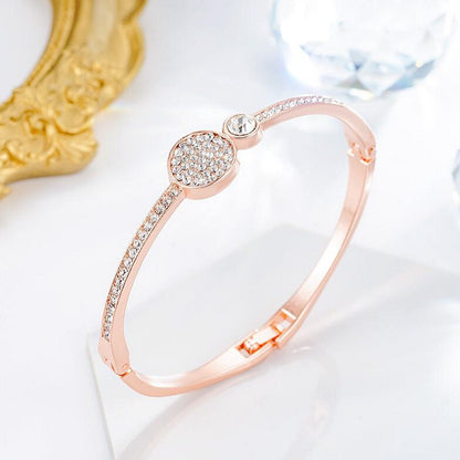 Fashion Geometric Round Alloy Artificial Rhinestones Women's Bangle