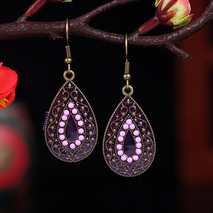 1 Pair Retro Water Droplets Alloy Plating Women's Drop Earrings