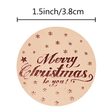 Wholesale Rose Gold Christmas Stickers for New Year Gift Packaging and Decoration Sealing