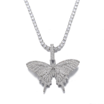 1 Piece Fashion Butterfly Alloy Inlay Zircon Pendant Necklace