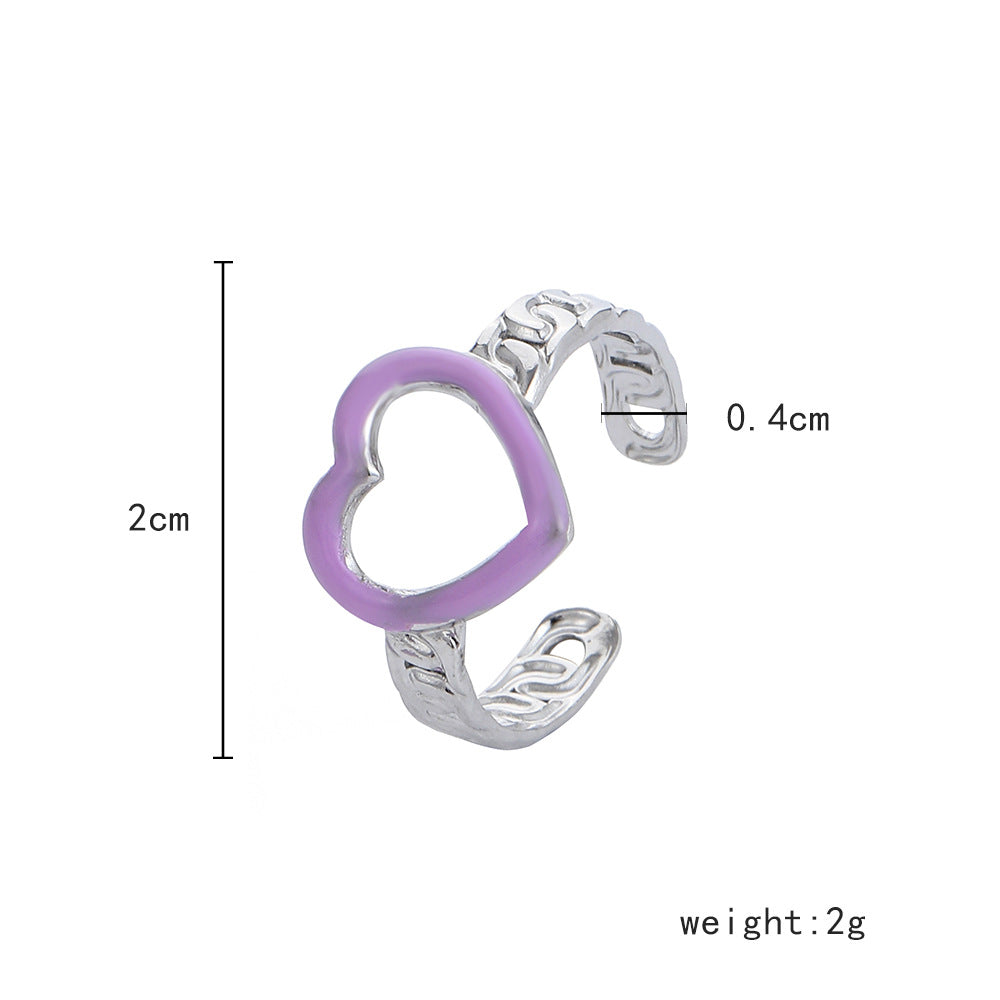 Fashion Leaf Stainless Steel Plating Open Ring 1 Piece