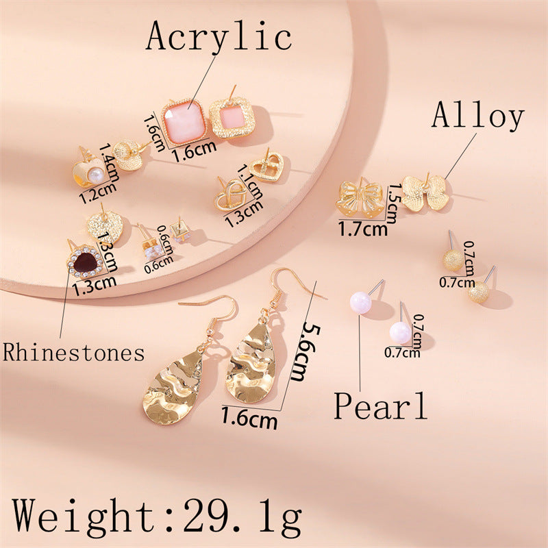 Fashion Geometric Alloy Plating Artificial Pearls Women's Earrings 1 Set