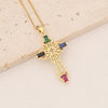 Fashion Cross Copper Zircon Inlay Pendants