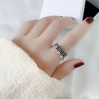 Wholesale Jewelry Retro Geometric Alloy Tassel Plating Open Ring