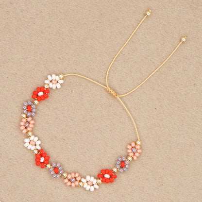 Simple Woven Beaded Small Daisy Bracelet Wholesale Gooddiy