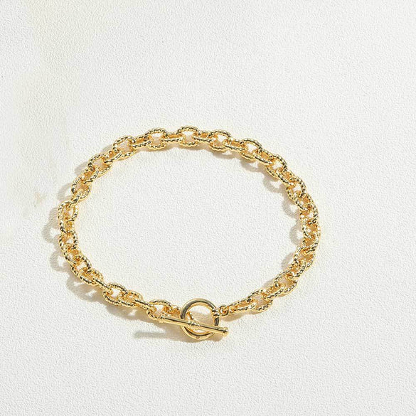 Cross-border popular copper-plated 14K real gold water ripple clavicle chain literary retro Internet celebrity with the same versatile personality necklace