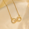 Number Letter Text Titanium Steel 18K Gold Plated Necklaces