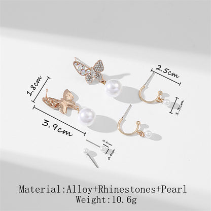 Fashion Geometric Alloy Plating Artificial Pearls Women's Earrings 1 Set