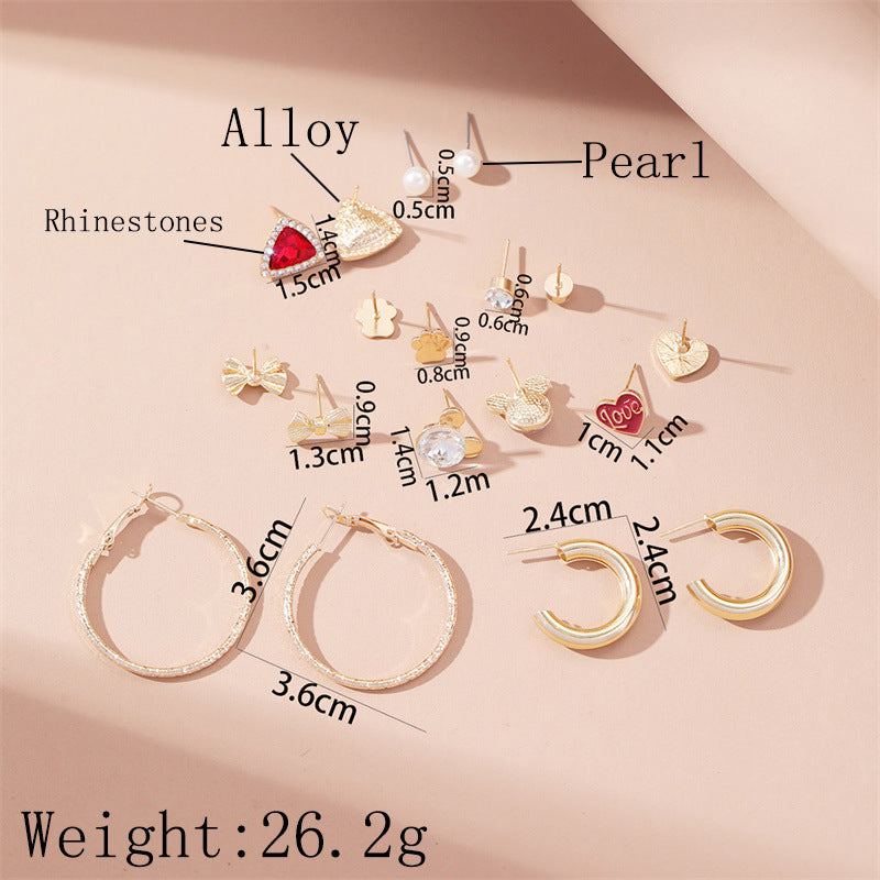 Fashion Geometric Alloy Plating Artificial Pearls Women's Earrings 1 Set