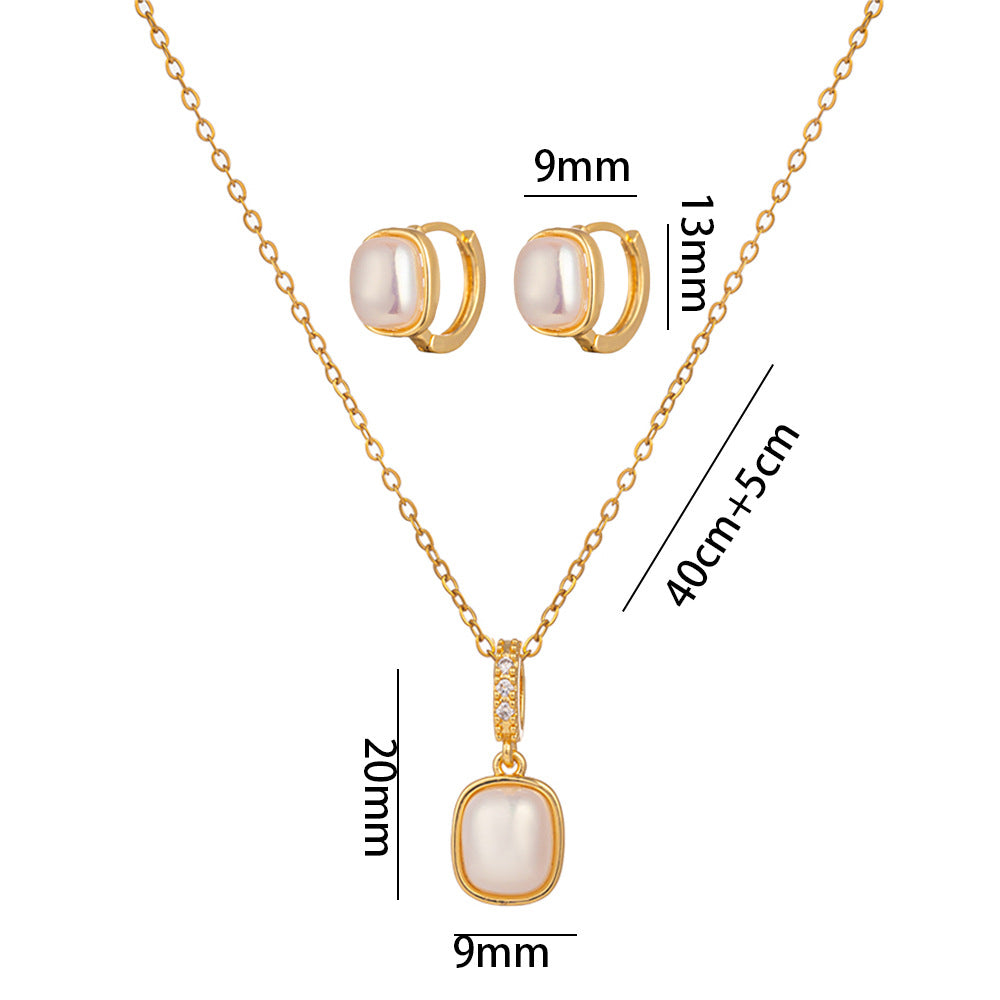 Moderate Luxury Pearl Geometric Stainless Steel Electroplating Pendants