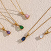 Minimalist Ellipse Geometric Stainless Steel 18K Gold Plated Necklaces