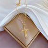 Minimalist Geometric Titanium Steel Diamond Inlay Necklaces