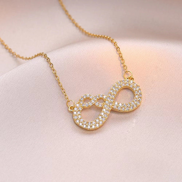Number Letter Text Titanium Steel 18K Gold Plated Necklaces