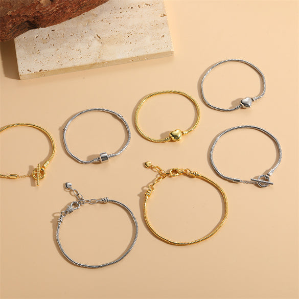 popular love cylindrical lock metal texture bracelet women's ins style OT buckle copper color-preserving electroplating bracelet