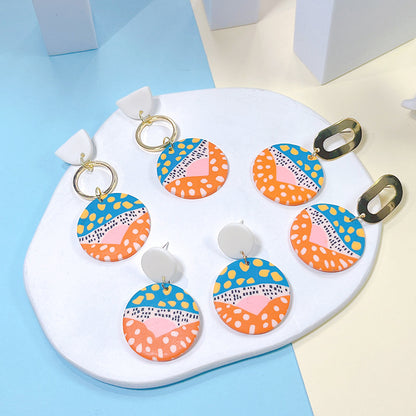 1 Pair Cute Streetwear U Shape Geometric Soft Clay Drop Earrings