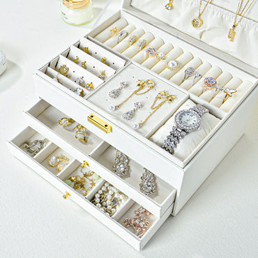 Multifunctional jewelry box Household multi-layer drawer type anti-oxidation large-capacity earrings, earrings, jewelry storage box