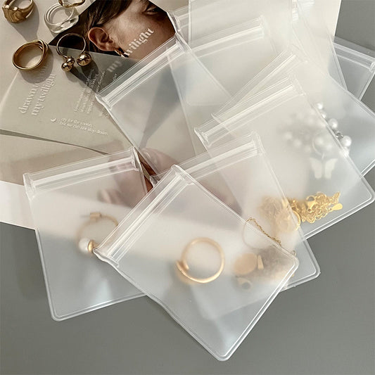 One in stock, jewelry bag, soft protective EVA matte ziplock bag, earrings, necklace, zipper storage bag.