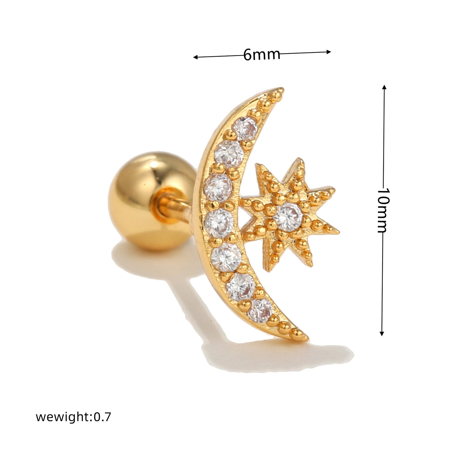 Fashion Geometric Copper Inlay Zircon Ear Studs 1 Piece