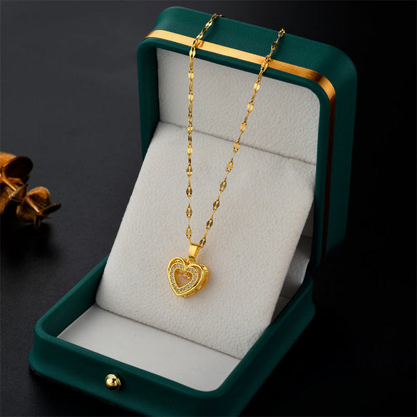 Heart Titanium Steel 18K Gold Plated Necklaces