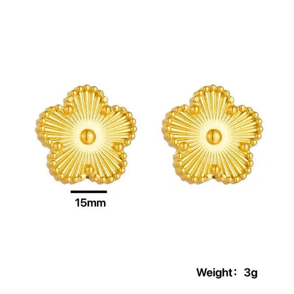 Chic Snowflake Flower Titanium Steel 18K Gold Plated Necklaces