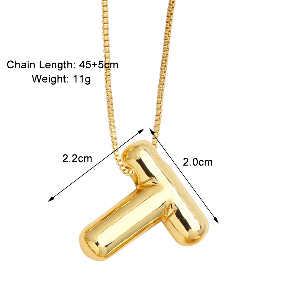 Simple Style Letter Copper Plating Pendant Necklace