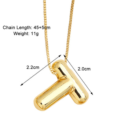 Simple Style Letter Copper Plating Pendant Necklace