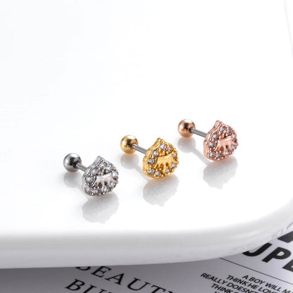 1 Piece Casual Flower Metal Plating Inlay Zircon Ear Studs