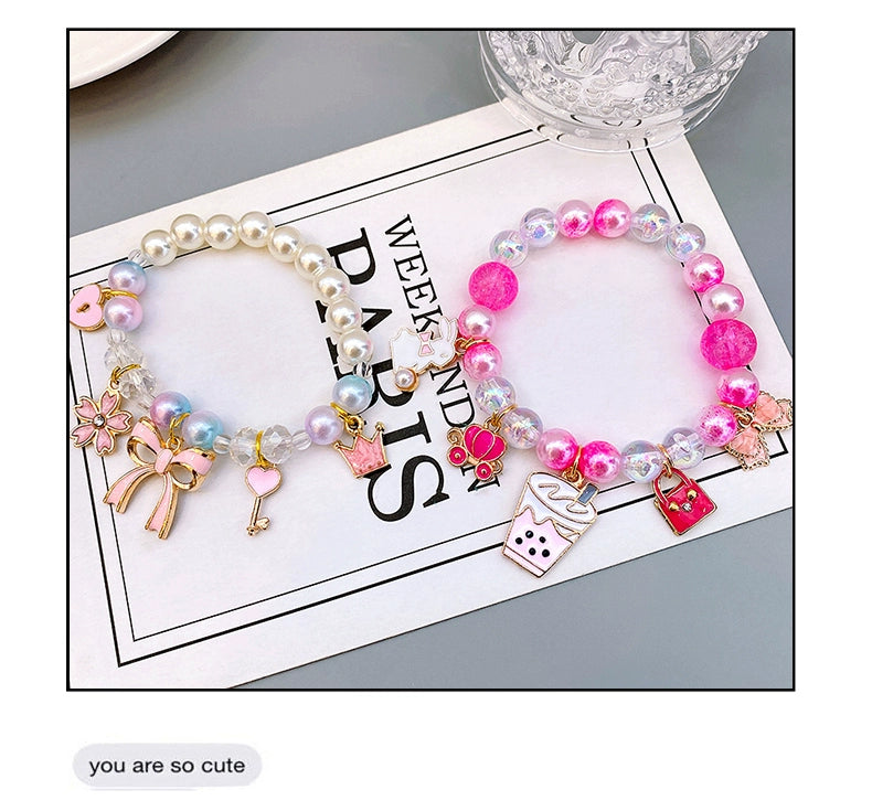 Children's Pearl Bracelet Cute Little Animal Bracelet Beaded Accessories