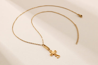 New Creative Mini Cross Necklace Long Earring Set