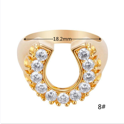 Wholesale Jewelry U-shaped Diamond Copper Ring Gooddiy