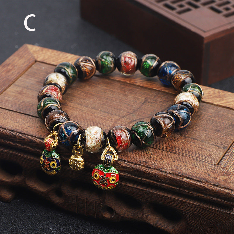 Chinoiserie Geometric Glass Beaded Unisex Bracelets