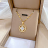 Minimalist Geometric Titanium Steel Diamond Inlay Necklaces