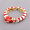 Elegant Streetwear Animal Alloy Enamel Inlay Artificial Diamond Women's Bangle