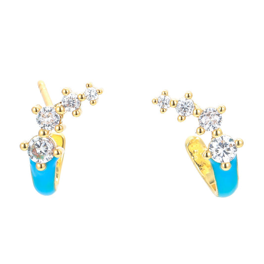 Long Earrings Female Color Drip Enamel Ear Bone Clip Temperament Korean Earrings