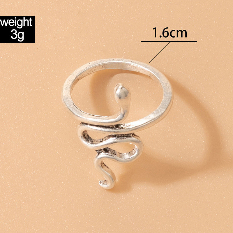 Cross-border European And American Simple Geometric Letter Animal Fish Mushroom Love Single Ring