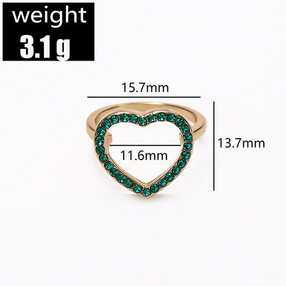 Cross-border New Ring Trend Love Diamond Niche Design Cold Wind Gold-plated Ring