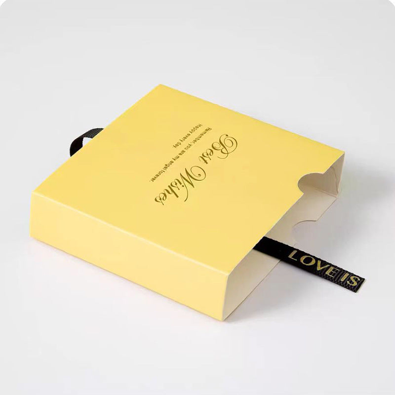 Lemon yellow small fresh pe film jewelry box badge commemorative coin watch bracelet necklace display box storage box