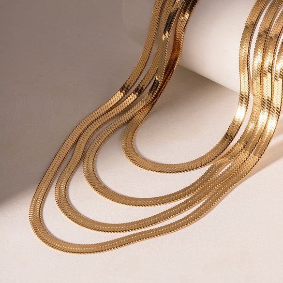 IG Style Stripe Geometric Stainless Steel 18K Gold Plated Necklaces