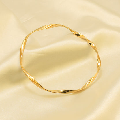 Elegant Geometric Stainless Steel Plating Bangle