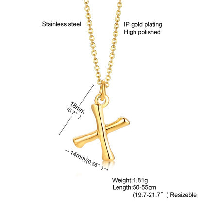 Fashion Letter Titanium Steel Polishing Plating Gold Plated Pendant Necklace