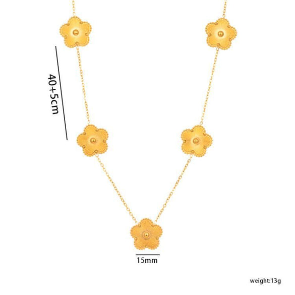 Chic Snowflake Flower Titanium Steel 18K Gold Plated Necklaces