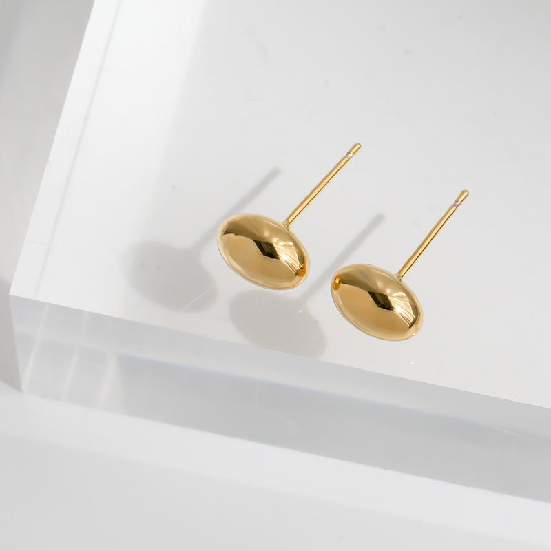 1 Pair Simple Style Oval Plating Brass 18k Gold Plated Ear Studs