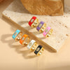 popular light luxury simple style square ring independent station new devil's eye design fashion OL ring