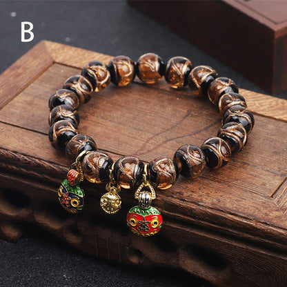 Chinoiserie Geometric Glass Beaded Unisex Bracelets