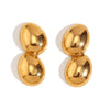 Fashion Peanut Geometric Stainless Steel 18K Gold Plated Stud Earrings