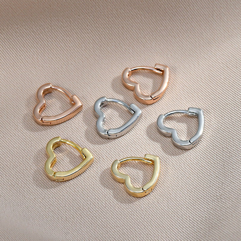 1 Set Simple Style Heart Shape Copper Irregular Plating Gold Plated Earrings